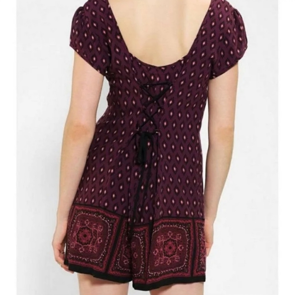 Staring at Stars Printed Lace Up Back Romper